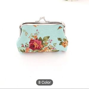 Vintage-look Mini Floral Print Coin/Change Purse, Makeup Bag, NWT